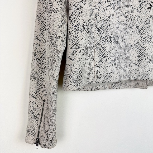 Cupcakes and Cashmere Snake Print Faux Suede Moto Jacket - Picture 7 of 11